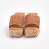 Dép Cói Đế Bằng Quai Ngang Phối Vải Hemp 5cm - NGỌC THẠCH