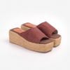 Dép Cói Đế Bằng Quai Ngang Phối Vải Hemp 5cm - NGỌC THẠCH