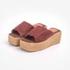 Dép Cói Đế Bằng Quai Ngang Phối Vải Hemp 5cm - NGỌC THẠCH