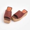 Dép Cói Đế Bằng Quai Ngang Phối Vải Hemp 5cm - NGỌC THẠCH