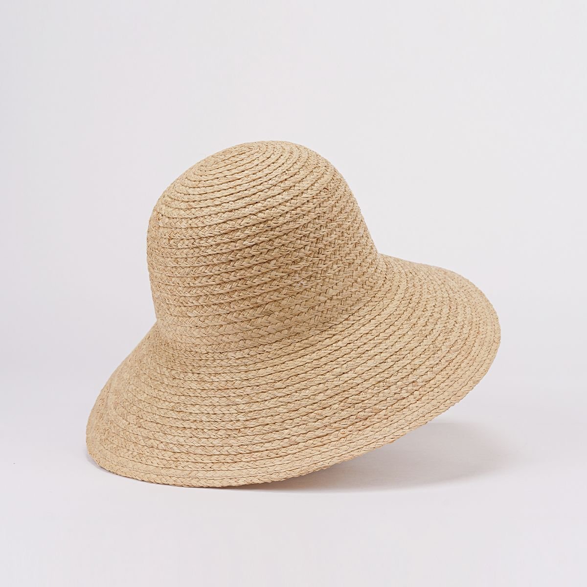 Nón Cói Raffia Chóp Tròn Vành 9cm - NƠ ĐEN