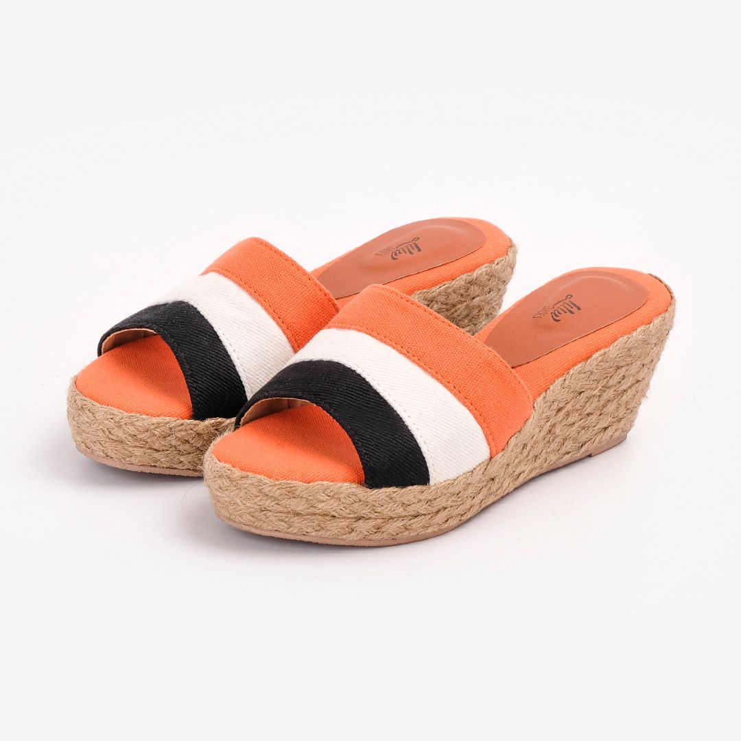 Guốc Cói Quai Ngang Phối 3 Màu 6cm - PALAUI