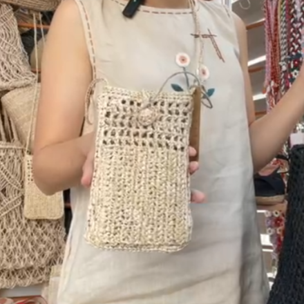 Túi Đựng Điện Thoại Móc Tay Sợi Cọ Raffia Cao Cấp - CAM LÂM 31