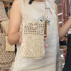 Túi Đựng Điện Thoại Móc Tay Sợi Cọ Raffia Cao Cấp - CAM LÂM 31
