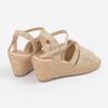 Giày Sandals Cói Quai Ngang Bản Rộng Phối Vải Hemp 6cm - SÔNG HÁT