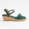 Sandal Cói Đế Xuồng Quai Dây Phối Vải Hemp 4cm - SUỐI REO