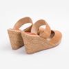 Dép Cói Sục Kín Mũi Phối Vải Hemp 8cm - THÁC MƠ