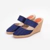 Dép Cói Sục Kín Mũi Phối Vải Hemp 8cm - THÁC MƠ