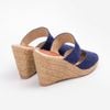 Dép Cói Sục Kín Mũi Phối Vải Hemp 8cm - THÁC MƠ