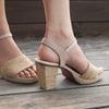 Sandal Cói Đế Vuông Quai Ngang 8cm - THẢO PHƯƠNG