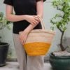 Túi Cói Hình Thang Cỡ Trung Phối Màu - TRÀ SỮA