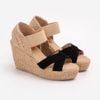 Sandal Cói Đế Xuồng Quai Chữ X Phối Quai Thun 10cm - VÂN GIANG