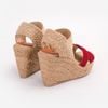 Sandal Cói Đế Xuồng Quai Chữ X Phối Quai Thun 10cm - VÂN GIANG