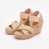 Sandal Cói Đế Xuồng Quai Chữ X Phối Quai Thun 10cm - VÂN GIANG
