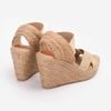 Sandal Cói Đế Xuồng Quai Chữ X Phối Quai Thun 10cm - VÂN GIANG