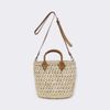 Túi Cói Sợi Cọ Raffia Cao Cấp Quai Da Xách Tay - HOA LAN