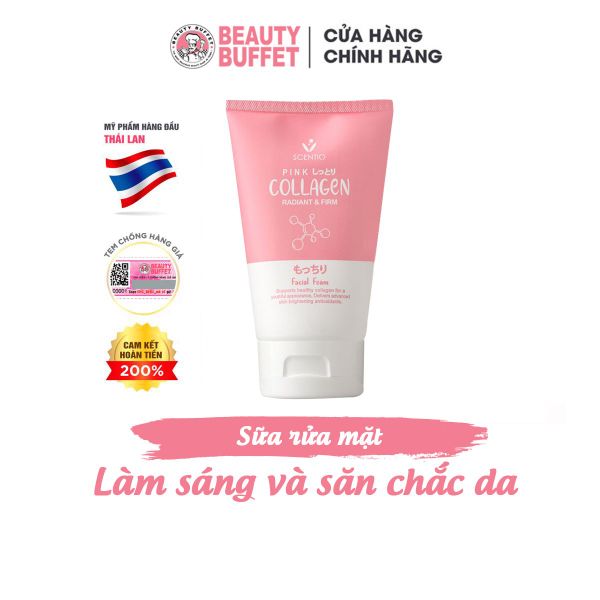 Sữa rửa mặt dưỡng trắng và săn chắc da Scentio Pink Collagen 100ml