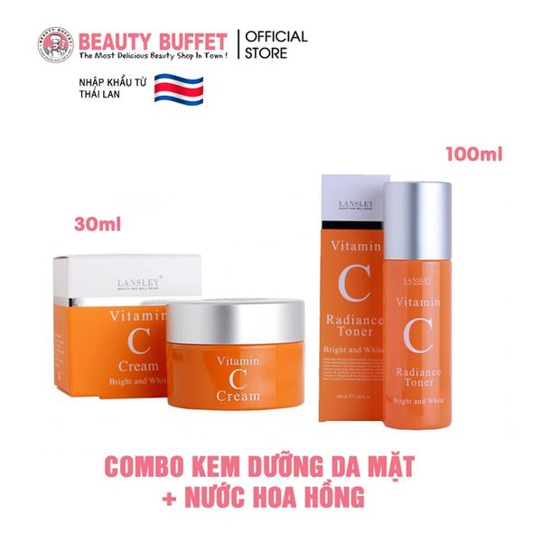 Combo kem dưỡng da mặt 30ml và nước hoa hồng 100ml Lansley Vitamin C