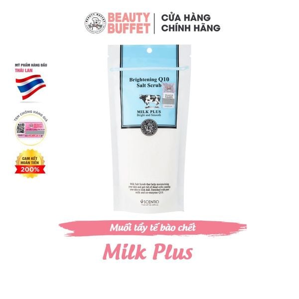 Muối tẩy tế bào chết body dưỡng trắng và trẻ hóa da Scentio Milk Plus Brightening Salt Scrub 300g