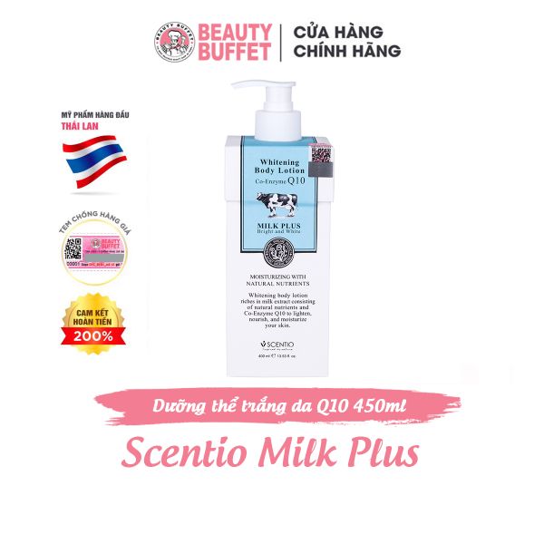 Dưỡng thể dưỡng trắng và trẻ hóa da Scentio Milk Plus Q10 400ml