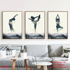 Bộ 3 Tranh Cô Gái Tập Yoga - TD1087