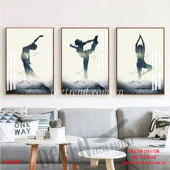 Bộ 3 Tranh Cô Gái Tập Yoga - TD1087