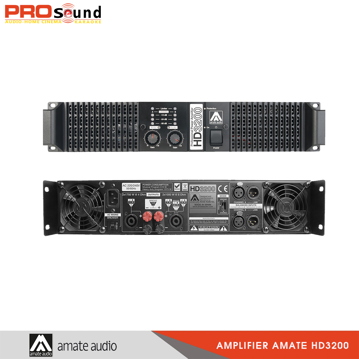Amplifier Amate HD3200 - Made in Spain - Nhập Khẩu Chính Hãng