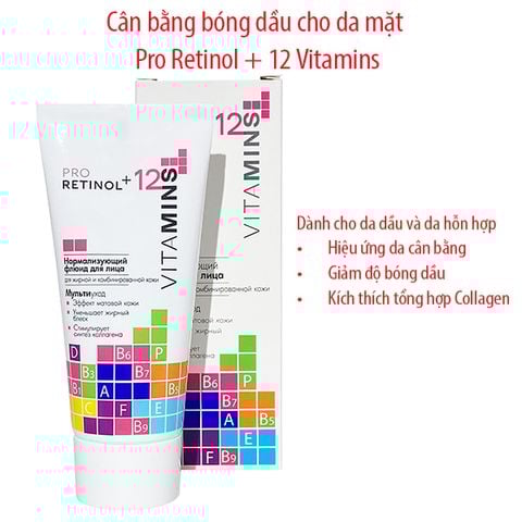Cân bằng bóng dầu cho da mặt Pro Retinol + 12 Vitamins,