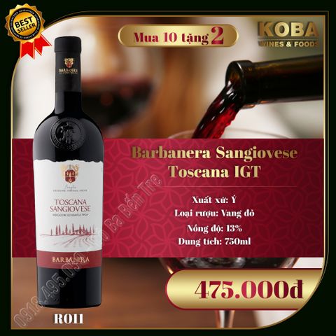  Rượu Vang đỏ Ý Barbanera Sangiovese Toscana IGT - 13 độ 