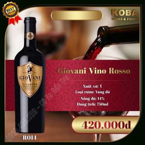  Rượu Vang Đỏ Giovani Vino Rosso - 14 độ 