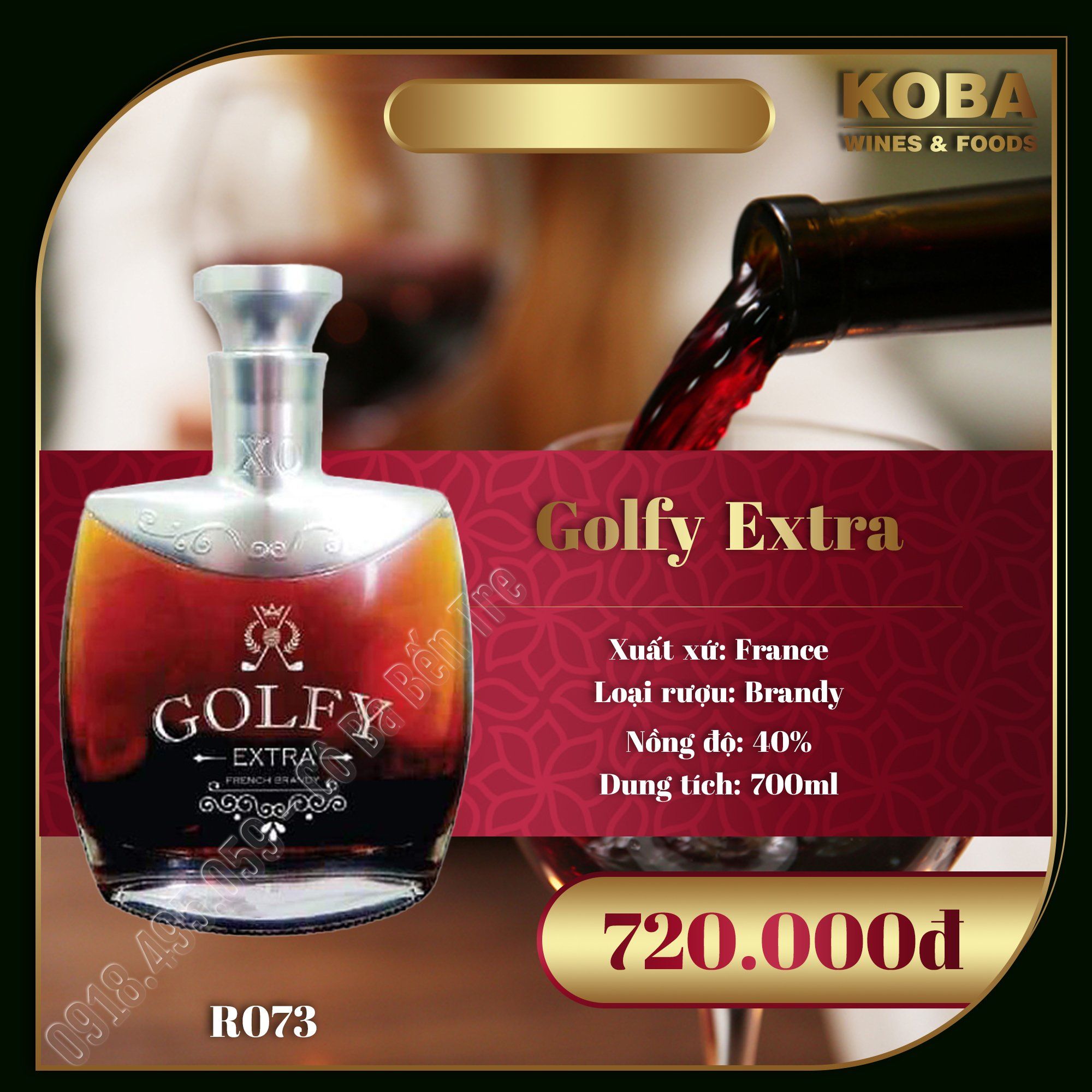 Rượu Brandy Pháp - Golfy Extra - 40 độ