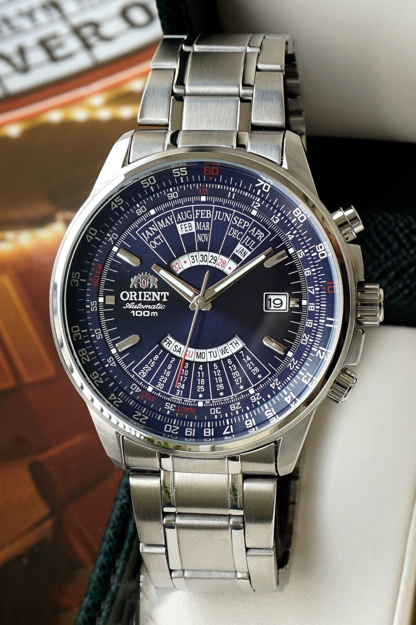 Đồng hồ Orient Perpetual Calendar World Time FEU07008DX Máy cơ