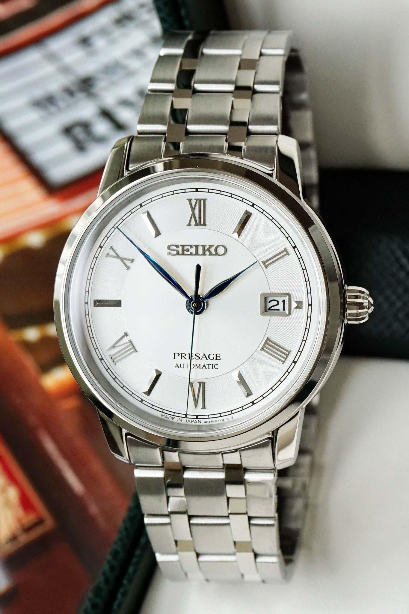 Đồng hồ Seiko Presage SRPC05J1 Máy cơ - Dây kim loại - Size 