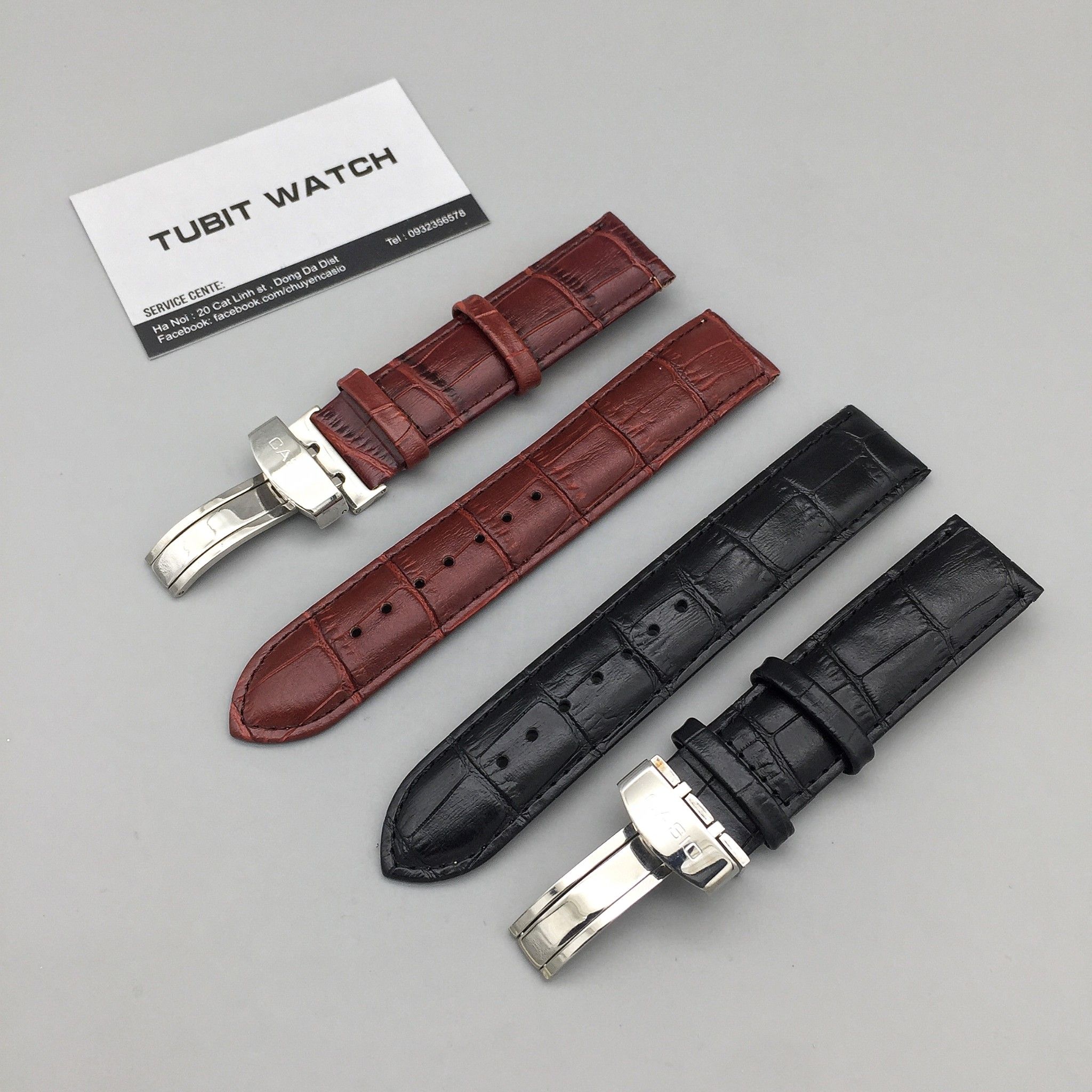 Dây da bò dập vân , khóa bấm Casio