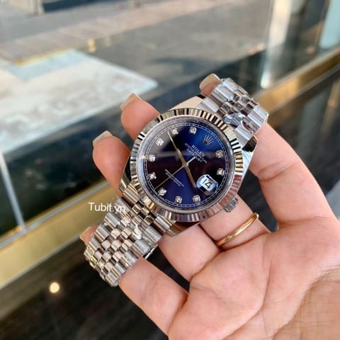 Đồng hồ Rolex Datejust 41mm Blue Stainless Steel 126334-0016 Rep 1:1 loại nét nhất.