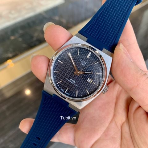 Đồng Hồ Tissot Nam PRX Powermatic T137.407.17.041.00 (T1374071704100) xanh navy máy pin , dây cao su F1:1