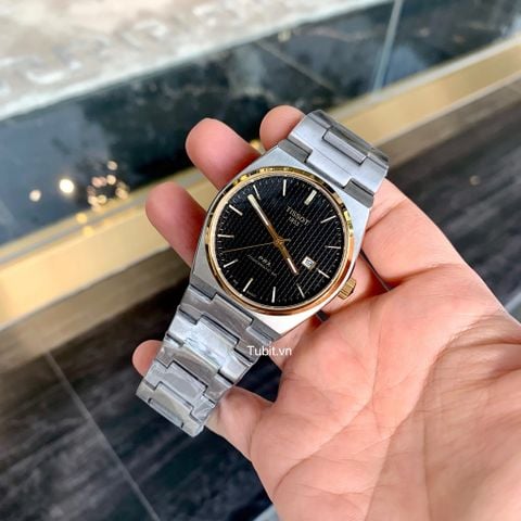 Đồng hồ cặp đôi Tissot PRX Powermatic80 T137.407.11.041.00 SG bản máy pin , dây thép , mặt đen viền gold F1:1