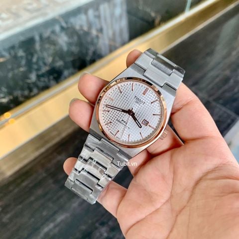 Đồng hồ cặp đôi Tissot PRX Powermatic80 T137.407.11.041.00 SG bản máy pin , dây thép , viền rose F1:1