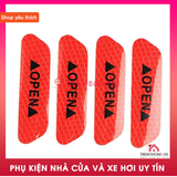 Bộ 4 decal dán phản quang OPEN cánh cửa xe ô tô - Phản Quang báo hiệu