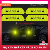 Bộ 4 decal dán phản quang OPEN cánh cửa xe ô tô - Phản Quang báo hiệu