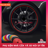 Nẹp chỉ viền bánh xe, nẹp chống xước lazang xe hơi,cao su dán viền trang trí bánh ô tô cuộn 8m chất lượng cao