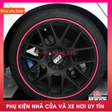 Nẹp chỉ viền bánh xe, nẹp chống xước lazang xe hơi,cao su dán viền trang trí bánh ô tô cuộn 8m chất lượng cao
