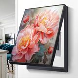 Khung tranh che bảng điện, tủ điện sang trọng che aptomat bảng điện khung nhôm có pitton thủy lực