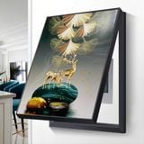 Khung tranh che bảng điện, tủ điện sang trọng che aptomat bảng điện khung nhôm có pitton thủy lực