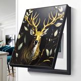 Khung tranh che bảng điện, tủ điện sang trọng che aptomat bảng điện khung nhôm có pitton thủy lực