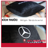 Chăn ô tô kiêm gối gấp gọn logo Mercedes, BMW, Toyota, Mazda, gối chăn vài bông tuyết đẳng cấp sang trọng