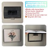 Khung tranh che bảng điện, tủ điện sang trọng che aptomat bảng điện khung nhôm có pitton thủy lực