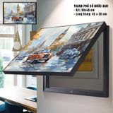 Khung tranh che bảng điện, tủ điện sang trọng che aptomat bảng điện khung nhôm có pitton thủy lực