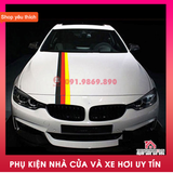 Decal dán xe thể thao phong cách BMW M sport, cờ ý, đức, pháp, loại cao cấp độ bền cao