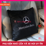 Chăn ô tô kiêm gối gấp gọn logo Mercedes, BMW, Toyota, Mazda, gối chăn vài bông tuyết đẳng cấp sang trọng